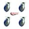Service Caster Universal Kitchen Casters - 5" Blue Poly Wheel - 4 Swivel SCC-20S514-PPUB-BLUE-TPU1-4 - alternate 1